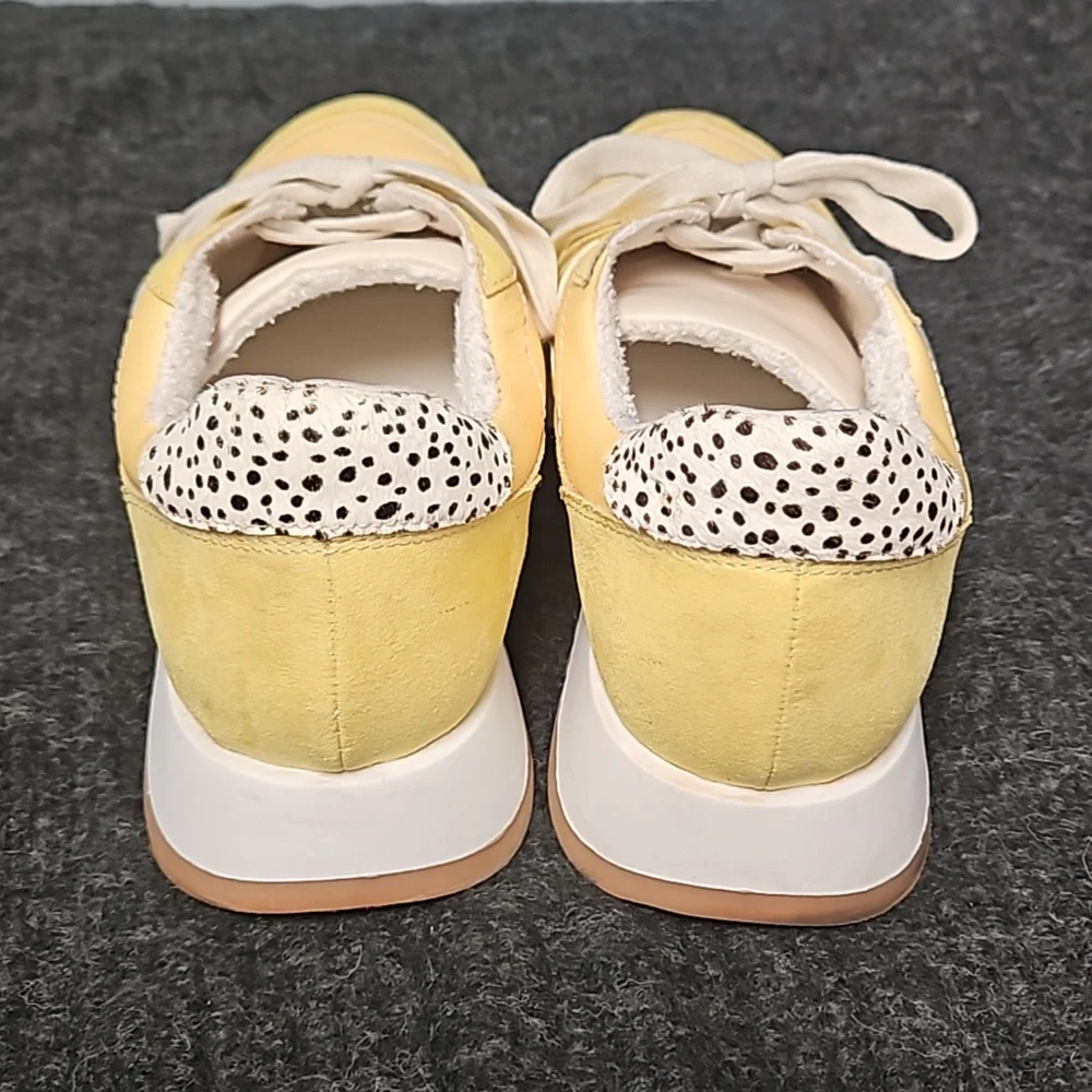 Dolce Vita Muzio Sneakers Retro Trainers  Yellow Suede Canvas Womens 10